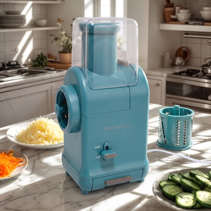 Brasserie Co. Electric Prep Mill | Cheese Grater & Vegetable Slicer